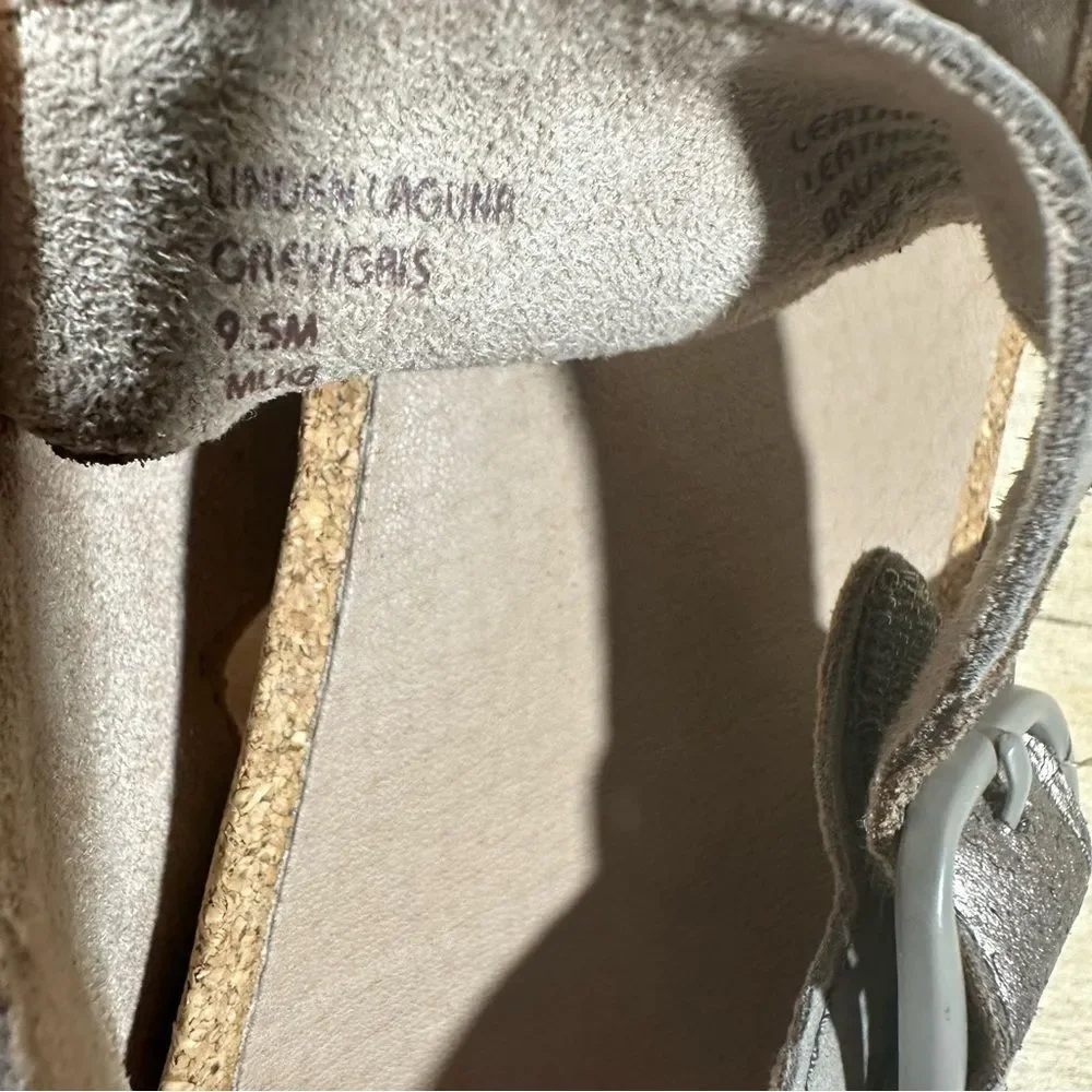 Earth Linden Laguna Gray Leather Sandals Women’s Size 9.5
